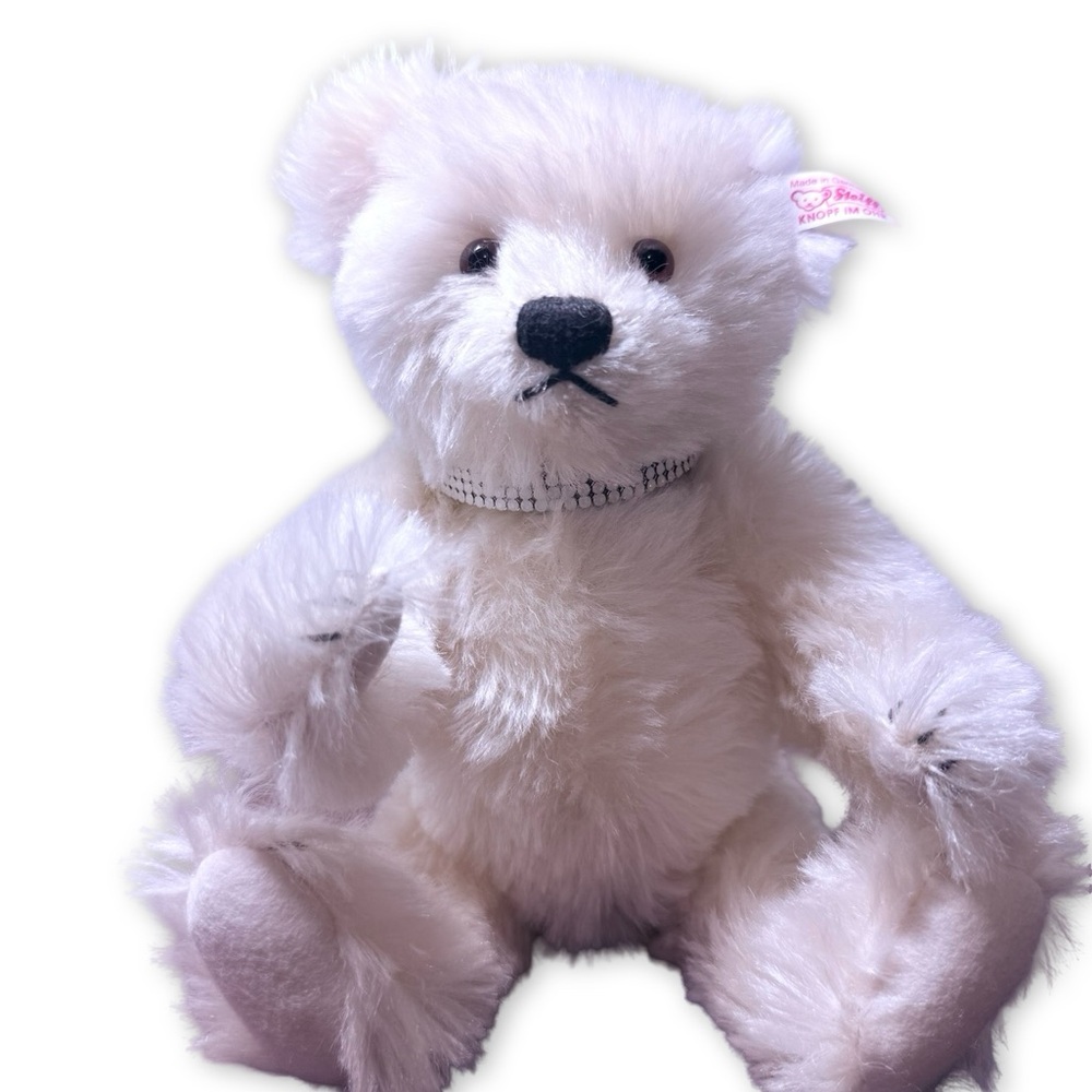 Swarovski White Plush Teddy Bear‎ with Crystal Collar